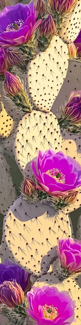 Free cactus bookmark featuring a light cactus with bold pink flowers